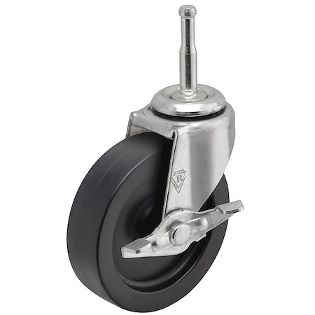 3" X 13/16" Non-Marking Polyolefin Swivel Caster, Side Brake, Loads Up To 120 lb