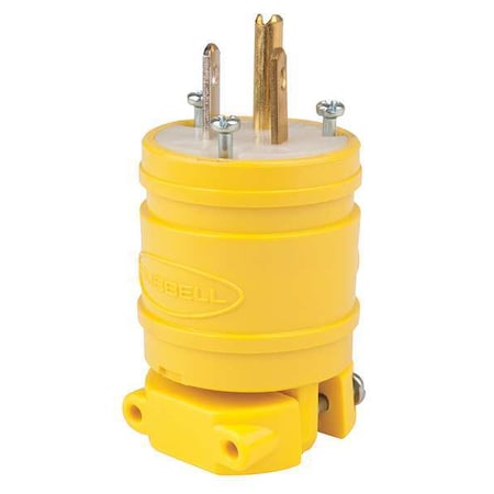 Straight Blade Plug, 5-15P, 15 A, 125V AC, 2 Pole, Screw Terminals, Grounded