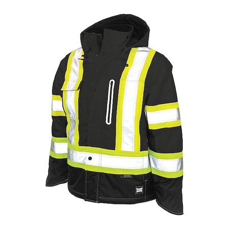 Hi-Vis Parka,Black,2XL Size