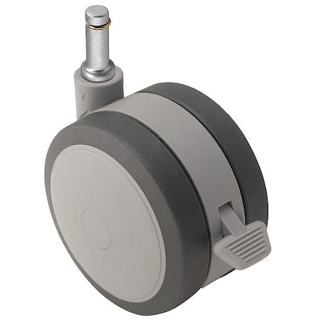 75mm Non-Marking Thermoplastic Elastomer Swivel Caster, Side Brake, Loads Up To 165 lb
