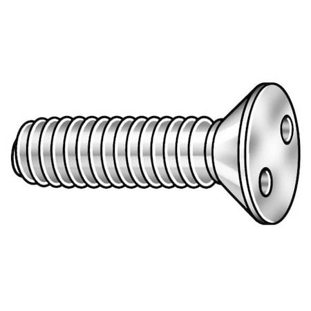 #12-24 x 1/2 in Spanner Flat Tamper Resistant Screw, Plain Finish, 18-8 Stainless Steel, 25 PK