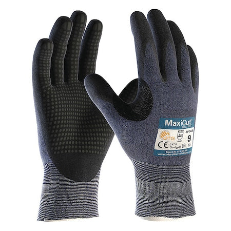 Cut-Resistant Gloves, Cut Level A3 ,Double Dipped ,Foam Nitrile ,Dotted ,M 12 PK