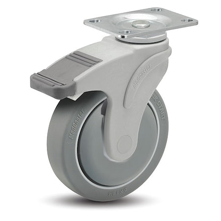 4" X 1-1/4" Non-Marking Rubber Thermoplastic Swivel Caster, Directional Lock, Loads Up To 240 lb