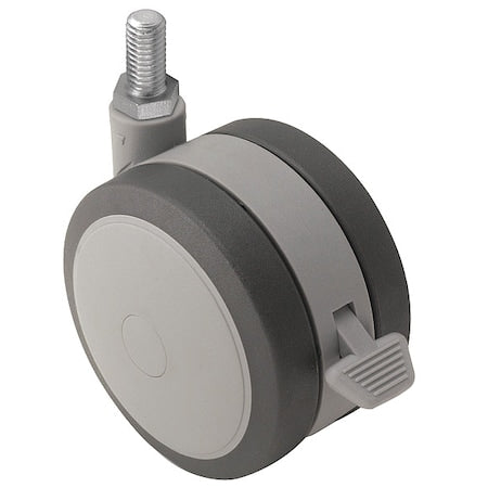 75mm Non-Marking Thermoplastic Elastomer Swivel Caster, Side Brake, Loads Up To 165 lb