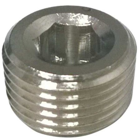 Chrome Plated Brass Countersink Plug, BSPT, 1/4" Pipe Size