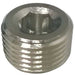 Chrome Plated Brass Countersink Plug, BSPT, 1/4" Pipe Size
