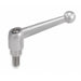 Adjustable Handle, Size: 2 3/8-16X25 Zinc, Black Satin, Comp: Steel