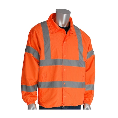 Windbreaker, 100% Polyester, Hi-Viz Orange, 4XL