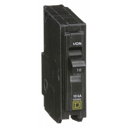 Miniature Circuit Breaker, QO Series, 10A, 1 Pole, 120/240V AC, 10kA at 120/240V AC