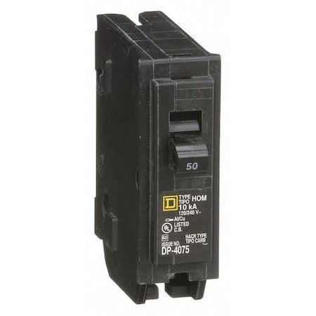 Miniature Circuit Breaker, HOMELINE Series, 50A, 1 Pole, 120V AC, 10kA at 120V AC
