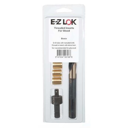 Thread Repair Kit, Knife Thread Inserts, M6-1.00, Plain Brass, 6 Inserts
