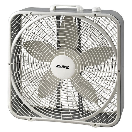 Box Fan W/ 20 in Blade Dia, Non-Oscillating, 3 Speeds, 120V AC, 6 ft L Cord