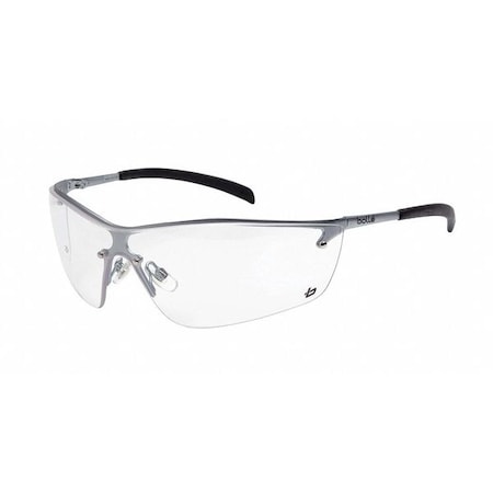 Silium, Safety Glasses, Anti-Fog, Anti-Static & Anti-Scratch, Clear Lens, Silver Frame, Half-Frame