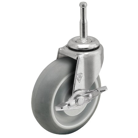3" X 13/16" Non-Marking Monotech (Donut) Swivel Caster, Side Brake, Loads Up To 120 lb