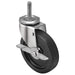 4" X 15/16" Non-Marking Polyolefin Swivel Caster, Tread Lock Brake, Loads Up To 150 lb