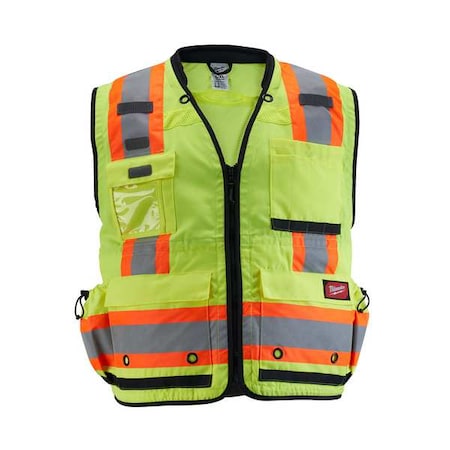 Class 2 Surveyor's High Visibility Yellow Safety Vest - 2X-Large/3X-Large