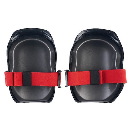 Free-Flex Knee Pad, Flexible, Plastic Pad, Foam Cap, Buckle Closure, 1 Straps, Black/Red, Universal