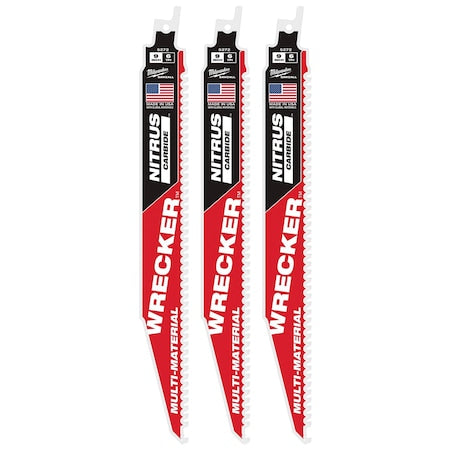 9 in. 6 TPI SAWZALL THE WRECKER with NITRUS CARBIDE Multi-Material Reciprocating Saw Blade (3 pk)