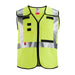 AR/FR Cat.1 High Visibility Vest 4XL, 5XL Class 2 X Back, ,Hook and Loop 10 Pockets, 2 Mic Tab, No