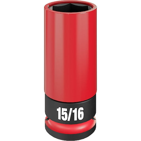 1/2 in Drive Lug Nut Wheel Socket Deep Socket, Black Phosphate, Lug Nut Wheel Plastic,15/16 in Sz