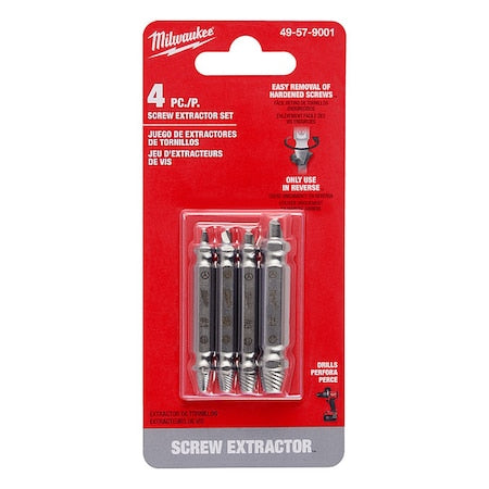 M2 HARD SCREW EXTRACTOR 4PC SET
