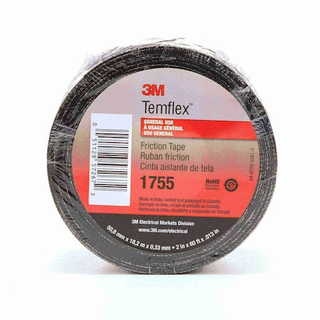 Electrical Tape, Black, 20 yd L, 2 in W