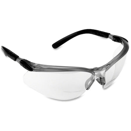 3M(TM) Bx(TM) Reader Safety Glasses, Black/Gray Wraparound Frame, 1.5 Diopter, Clear Lens