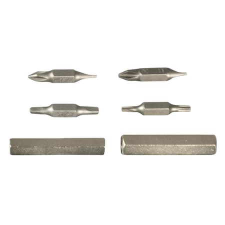 Driver Bit Set, 10 pcs, Steel, Shank-1/4"