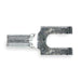 Fork Terminal, #8 Stud Size, 14 AWG, 600 V, Bare Insulated, Blue, Crimp Termination Only, 100 PK