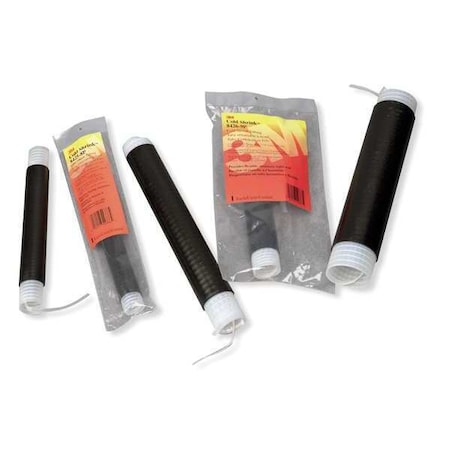 Cold Shrink Tube, Medium Wall, 2:1 I.D. Shrink Ratio, 3.69 in I.D. Before Shrinking, Black, 18 in