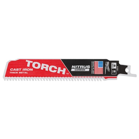 6 in. 8 TPI SAWZALL THE TORCH w/ Nitrus Carbide Reciprocating Saw Blade for Cast Iron & Metal