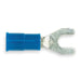 Fork Terminal, #6 Stud Size, 14 AWG, 600 V, Vinyl Insulated, Blue, Crimp Termination Only, 100 PK