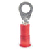 Ring Terminal, #8 Stud Size, 18 AWG, 1,000 V, Nylon Insulated, Red, Crimp Termination Only, 100 PK