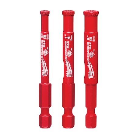 3 pc. DIAMOND MAX Diamond Grit Hole Saw Bit Set