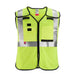AR/FR Cat.1 High Visibility Vest 4XL/5XL Class 2 X Back, ,Hook-and-Loop 10 Pockets, 2 Mic Tab, No