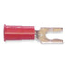 Fork Terminal, #6 Stud Size, 18 AWG, 1,000 V, Vinyl Insulated, Red, Crimp Termination Only, 100 PK