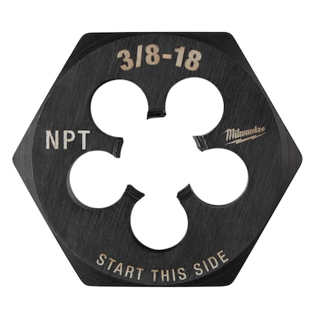 Hex Threading Die, 3/8"-18, Solid