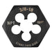 Hex Threading Die, 3/8"-18, Solid