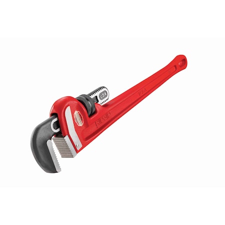 24" Heavy-Duty Straight Pipe Wrench, 3" Pipe Capacity, Red