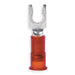 Fork Terminal, #6 Stud Size, 18 AWG, 600 V, Nylon Insulated, Red, Crimp Termination Only, 100 PK