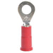 Ring Terminal, 1/4 in Stud Size, 18 AWG, 1,000 V, Nylon Insulated, Red, Crimp Termination Only