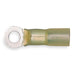 Ring Terminal, 3/8 in Stud Size, 10 AWG, 600 V, Heat Shrink Insulated, Yellow, 25 PK