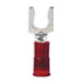 Fork Terminal, #6 Stud Size, 18 AWG, 600 V, Nylon Insulated, Red, Crimp Termination Only, 100 PK