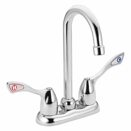 Gooseneck Bar Faucet, Manual, 4" Mount, 2 Hole