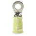 Ring Terminal, #6 Stud Size, 10 AWG, 1,000 V, Nylon Insulated, Yellow, Crimp Termination Only