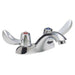 Manual Low Arc Bathroom Faucet, 4" Mount, Polished Chrome 2 Hole
