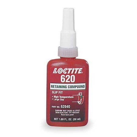 High Remperature Resistant Retaining Compound 620, 1.7 fl oz, Bottle, Green