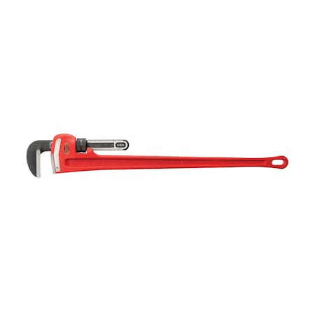 48" Heavy-Duty Straight Pipe Wrench, 6" Pipe Capacity, Red