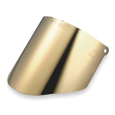 Face Shield Visor, Green Visor, 9" Height, Uncoated Lens, Gold