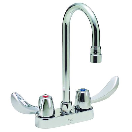 Manual Centerset Lavatory Faucet, 4" Mount, Chrome 2-hole 4" installation Hole
